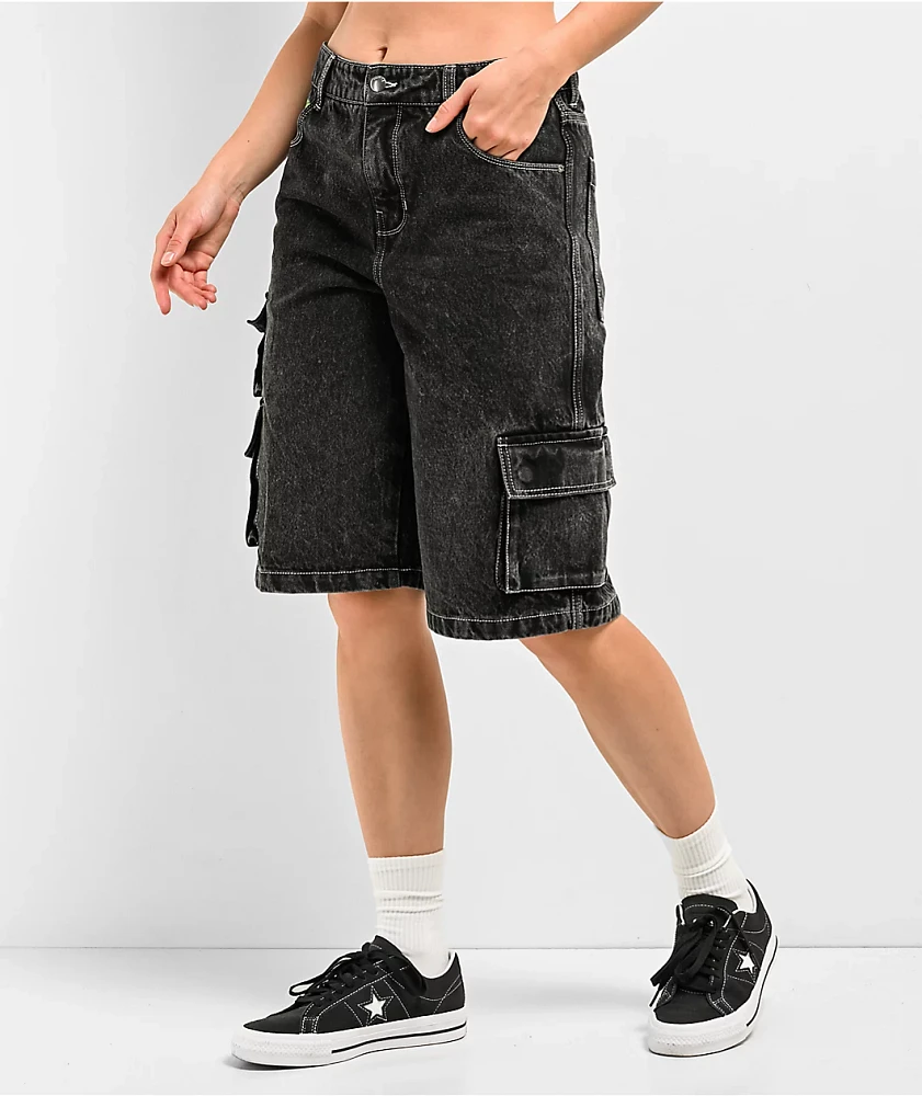 Empyre Sydney Bold Black Wash Cargo Shorts