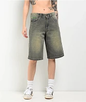 Empyre Sydney Petrol Wash Loose Fit Denim Shorts