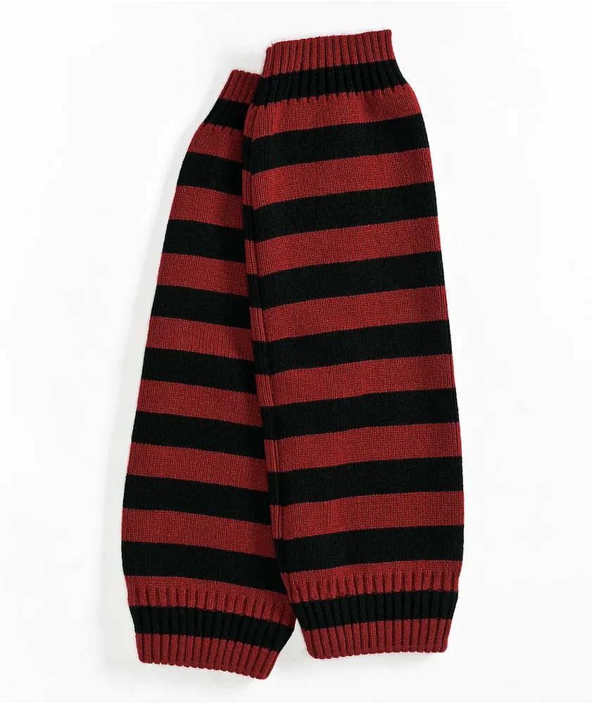 Empyre Tempest Black & Red Stripe Legwarmers