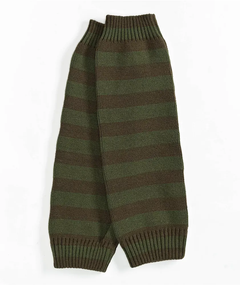 Empyre Tempest Caramel & Olive Stripe Leg Warmers