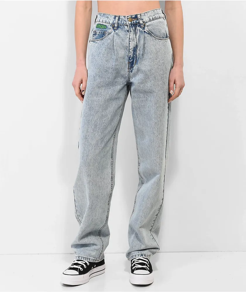 Empyre Tori 90s Pleated Acid Wash Skate Jeans