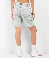 Empyre Tori Blue Acid Wash Denim Cargo Shorts