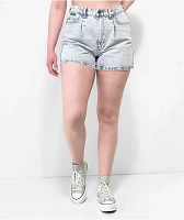 Empyre Tori Blue Pleated Denim Skate Shorts