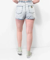 Empyre Tori Blue Pleated Denim Skate Shorts