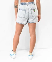Empyre Tori Blue Pleated Denim Skate Shorts
