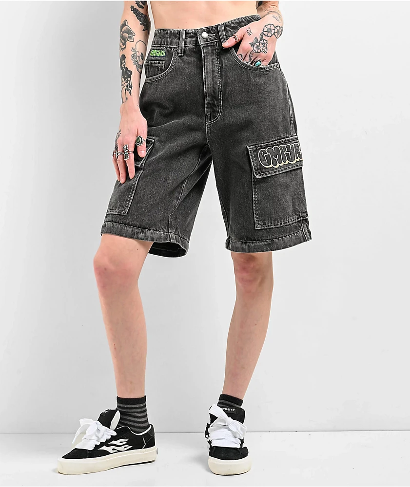 Empyre Tori Charcoal Wash Zip Off Cargo Skate Jeans