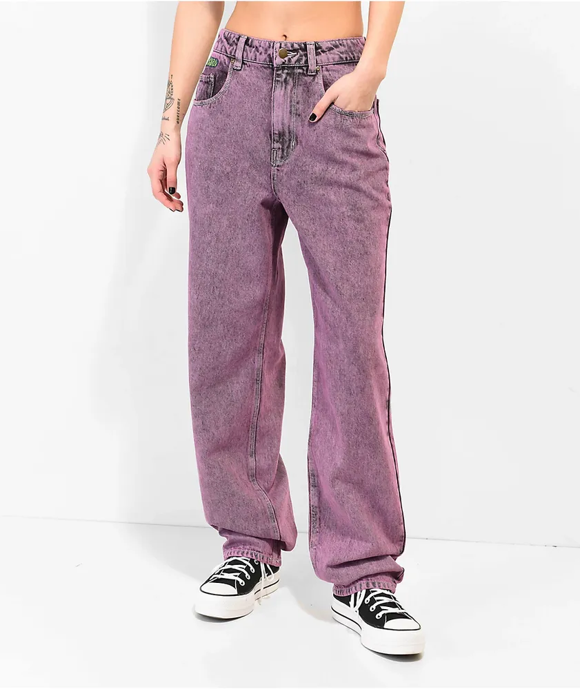 Empyre Tori Fuscia Acid Wash Skate Jeans