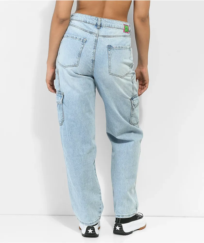 Empyre Tori Light Blue Wash Cargo Skate Jeans