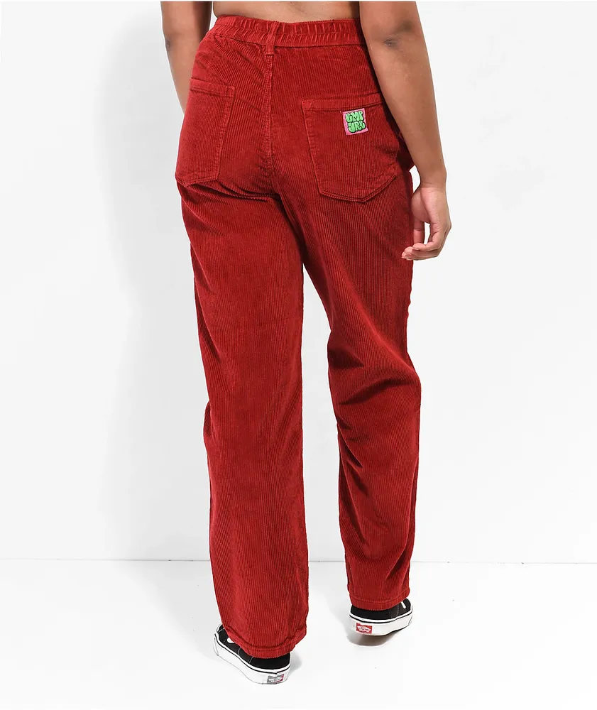 Empyre Tori Pleated Wine Corduroy Skate Pants