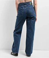 Empyre Tori Scorpion Embroidery Blue Skate Jeans