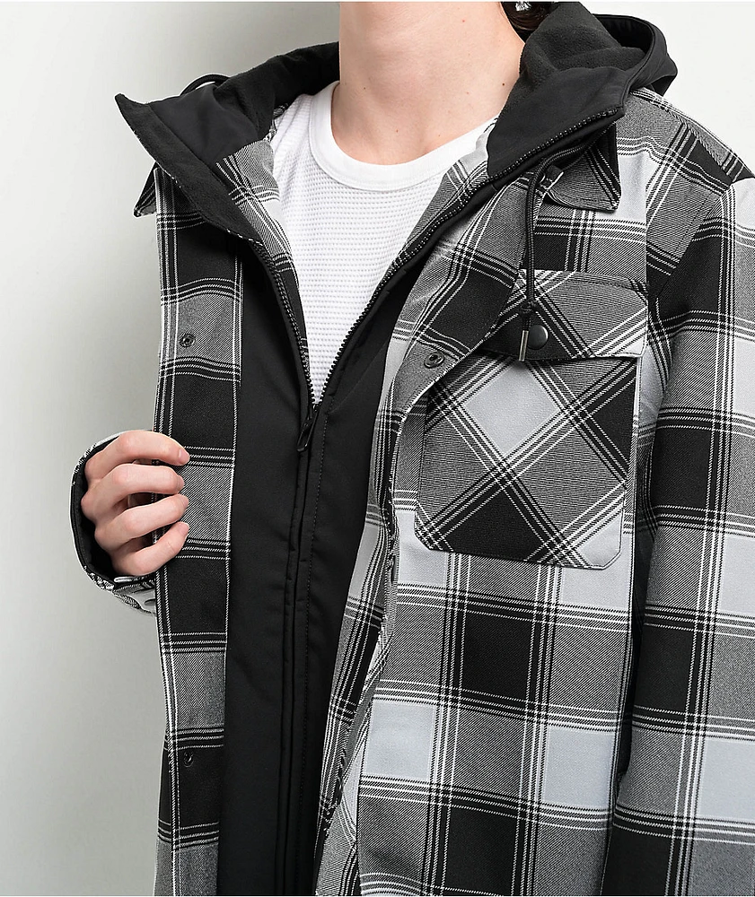 Empyre Traversed Black & Grey Plaid 10K Snowboard Jacket