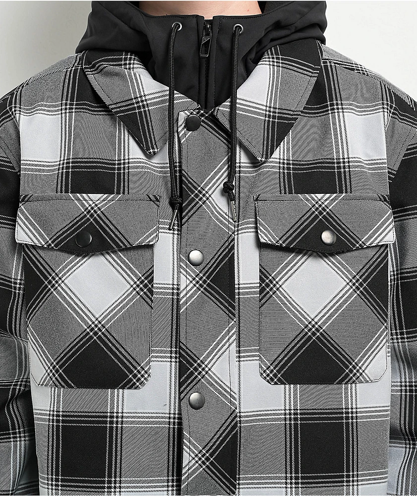 Empyre Traversed Black & Grey Plaid 10K Snowboard Jacket