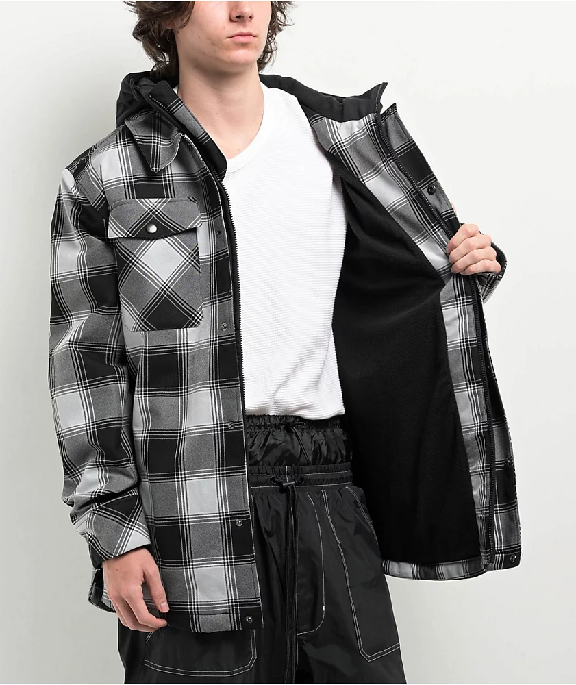 Empyre Traversed Black & Grey Plaid 10K Snowboard Jacket