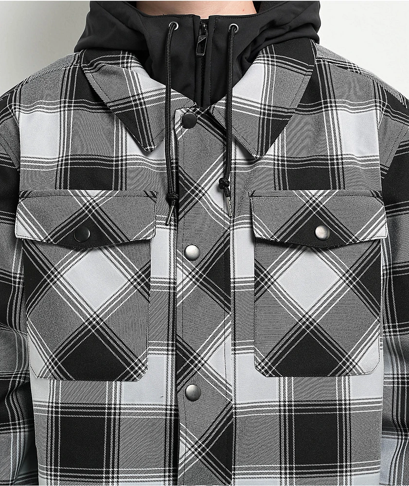 Empyre Traversed Black & Grey Plaid Snowboard Jacket