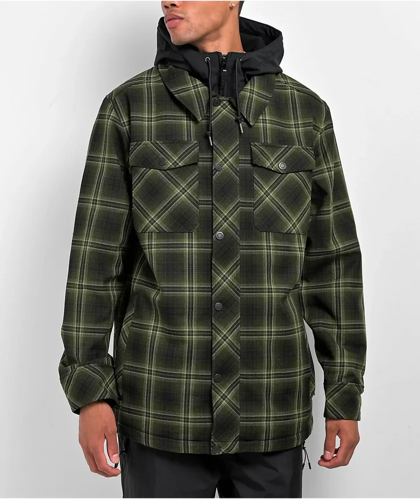 Empyre Traversed Green & Black Plaid 10K Snowboard Jacket 2024