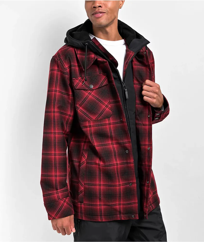 Empyre Traversed Red & Black Plaid 10K Snowboard Jacket 2024