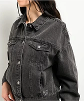 Empyre Trucker Coal Black Button Up Denim Jacket