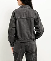 Empyre Trucker Coal Black Button Up Denim Jacket