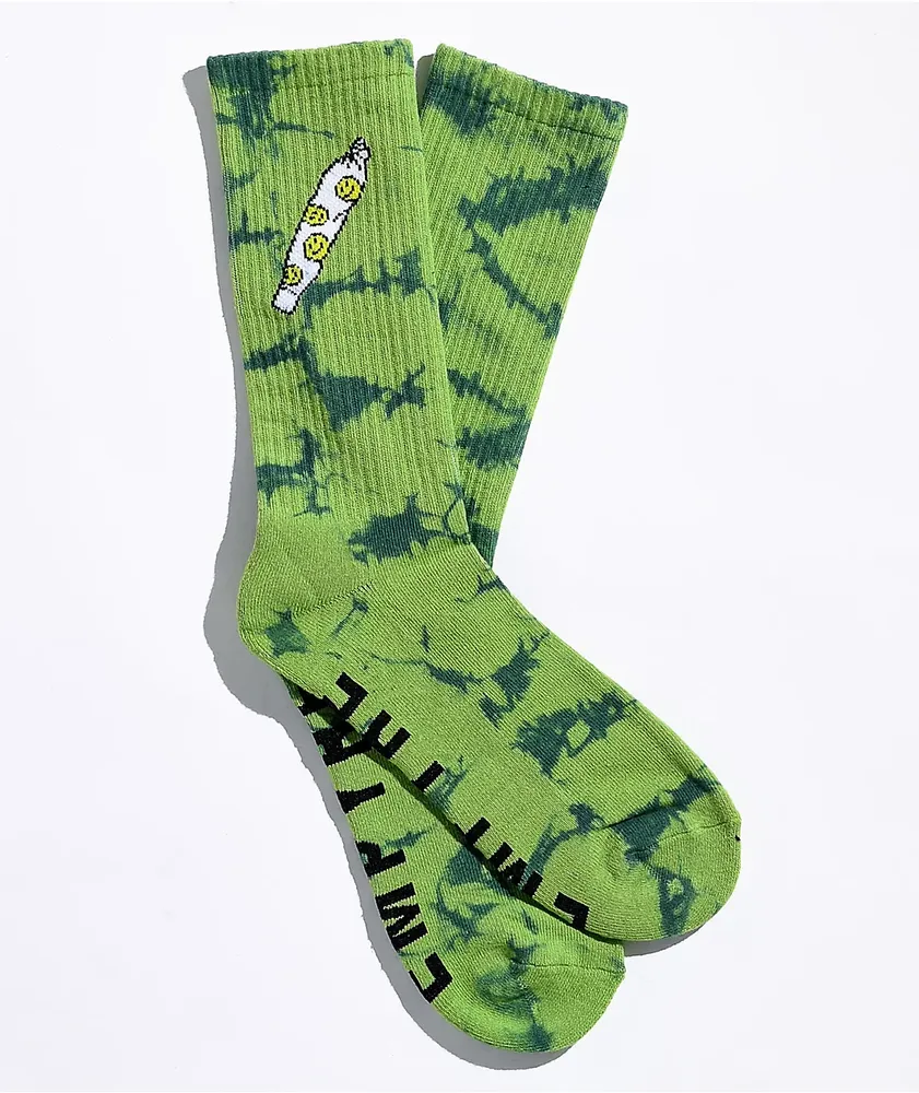 Empyre Twisted Green Tie Dye Crew Socks