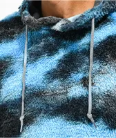 Empyre Tyen Blue & Black Tie Dye Sherpa Fleece Hoodie