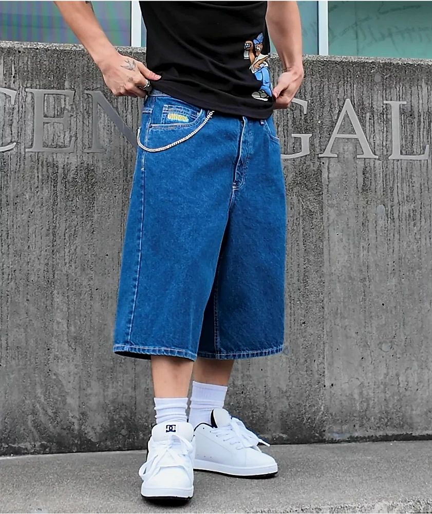 Empyre Ultra Loose Blue Denim Skate Shorts
