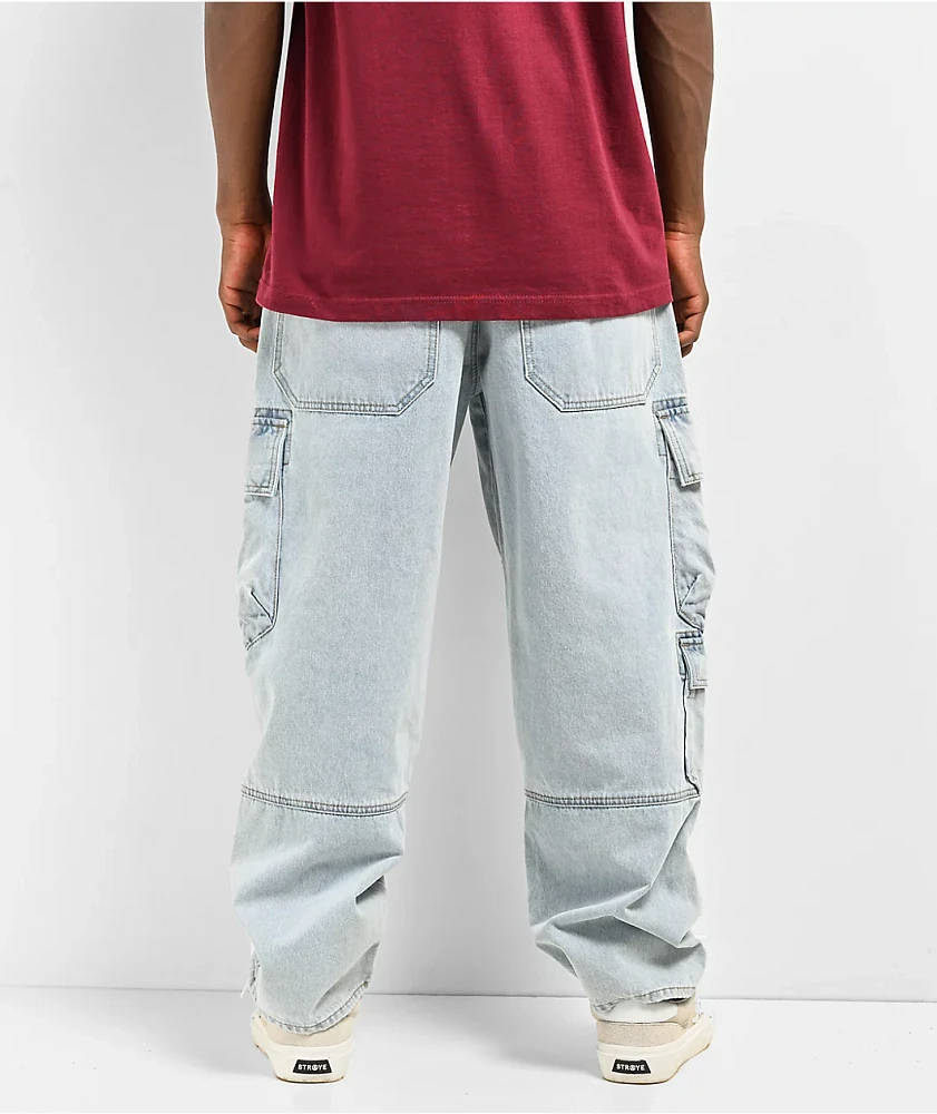 Empyre Ultra Loose Embroidered Can Denim Cargo Pants