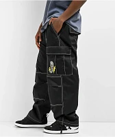 Empyre Ultra Loose Embroidered Cell Phone Black Cargo Pants