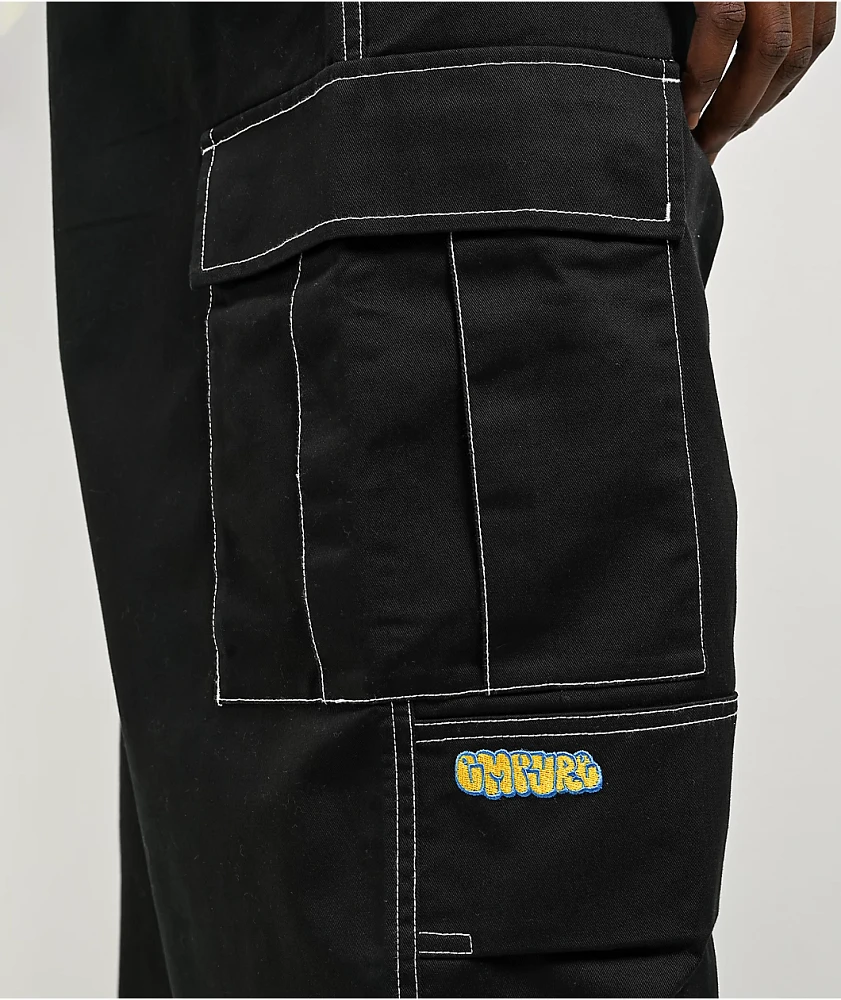 Empyre Ultra Loose Embroidered Cell Phone Black Cargo Pants