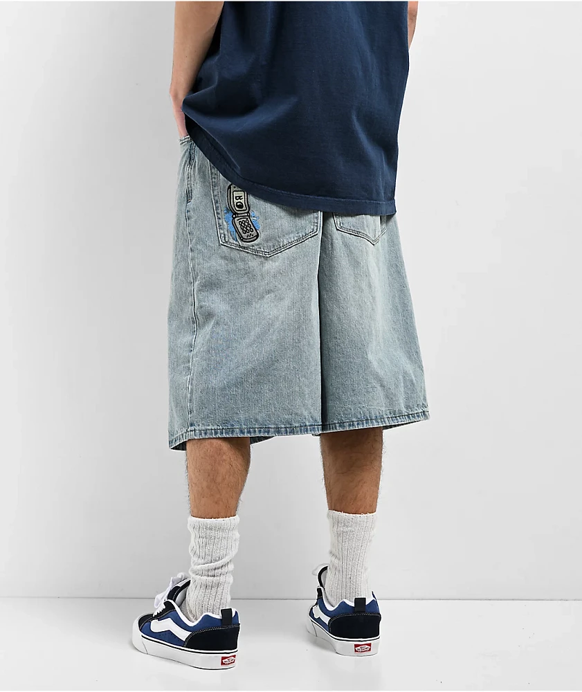 Empyre Ultra Loose Light Blue Denim Skate Shorts