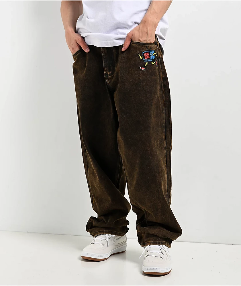 Empyre Ultra Loose TV Brown Wash Denim Jeans