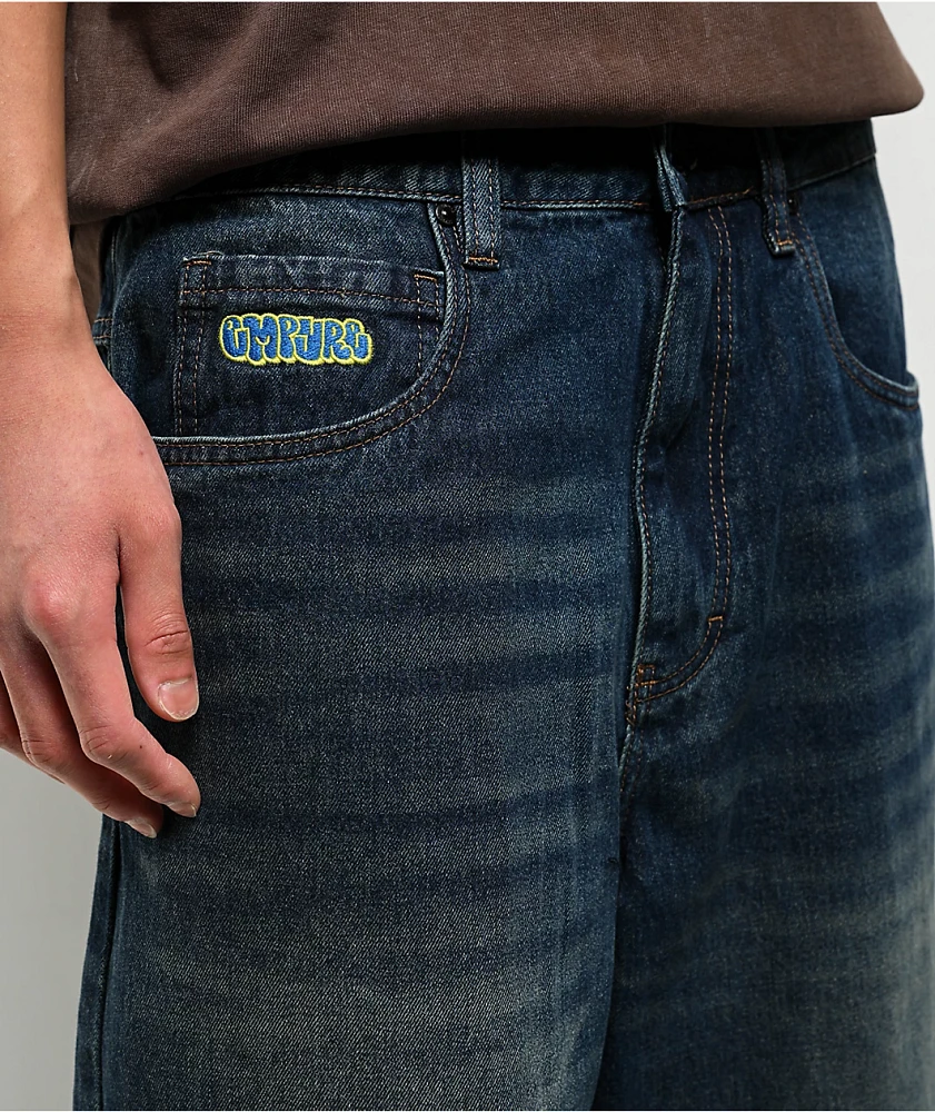 Empyre Ultra Wide Leg Bronco Wash Skate Jeans