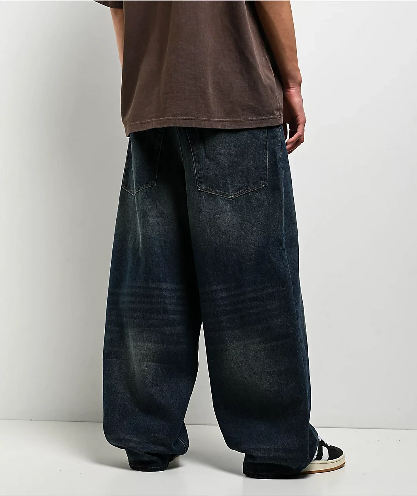 Empyre Ultra Wide Leg Bronco Wash Skate Jeans