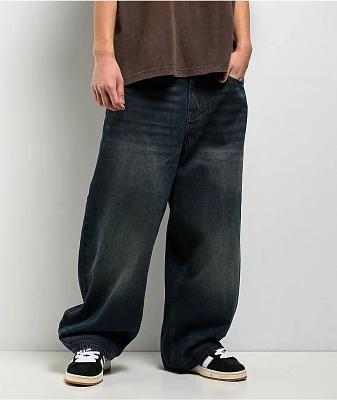 Empyre Ultra Wide Leg Bronco Wash Skate Jeans