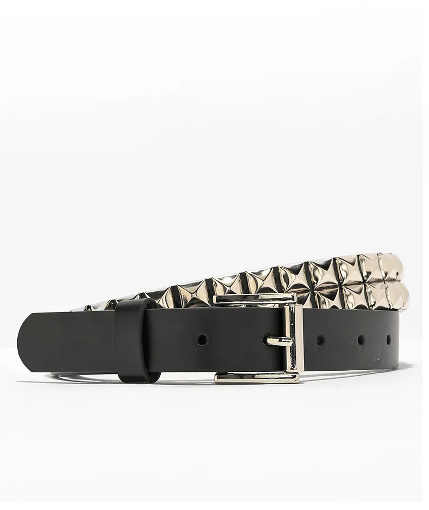 Empyre Val Black & Silver Studded Belt