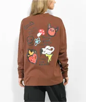 Empyre Velma Allover Print Brown Long Sleeve T-Shirt