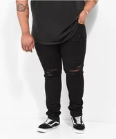 Empyre Verge Destroyed Black Tapered Skinny Jeans