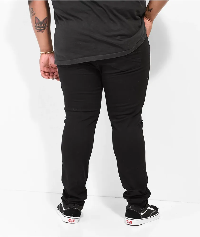 Empyre Verge Destroyed Black Tapered Skinny Jeans