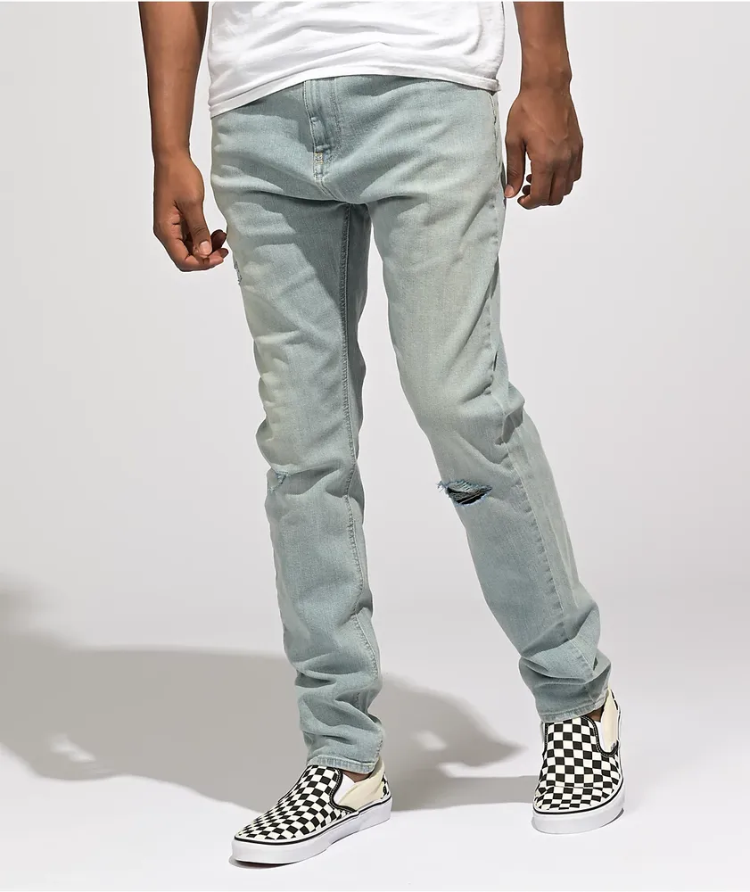 Mid Wash Cargo Skinny Jeans