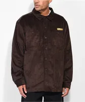 Empyre Wale Brown Corduroy Long Sleeve Button Up Shirt