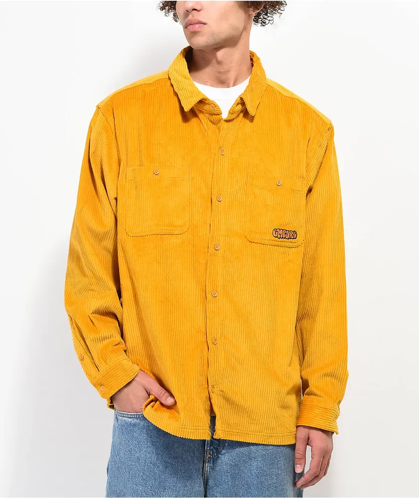 Empyre Wale Gold Corduroy Long Sleeve Button Up Shirt