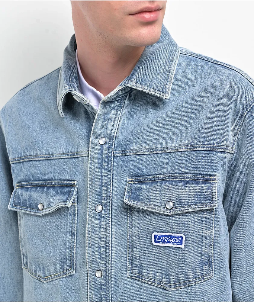 Empyre Wayne Blue Denim Long Sleeve Shirt