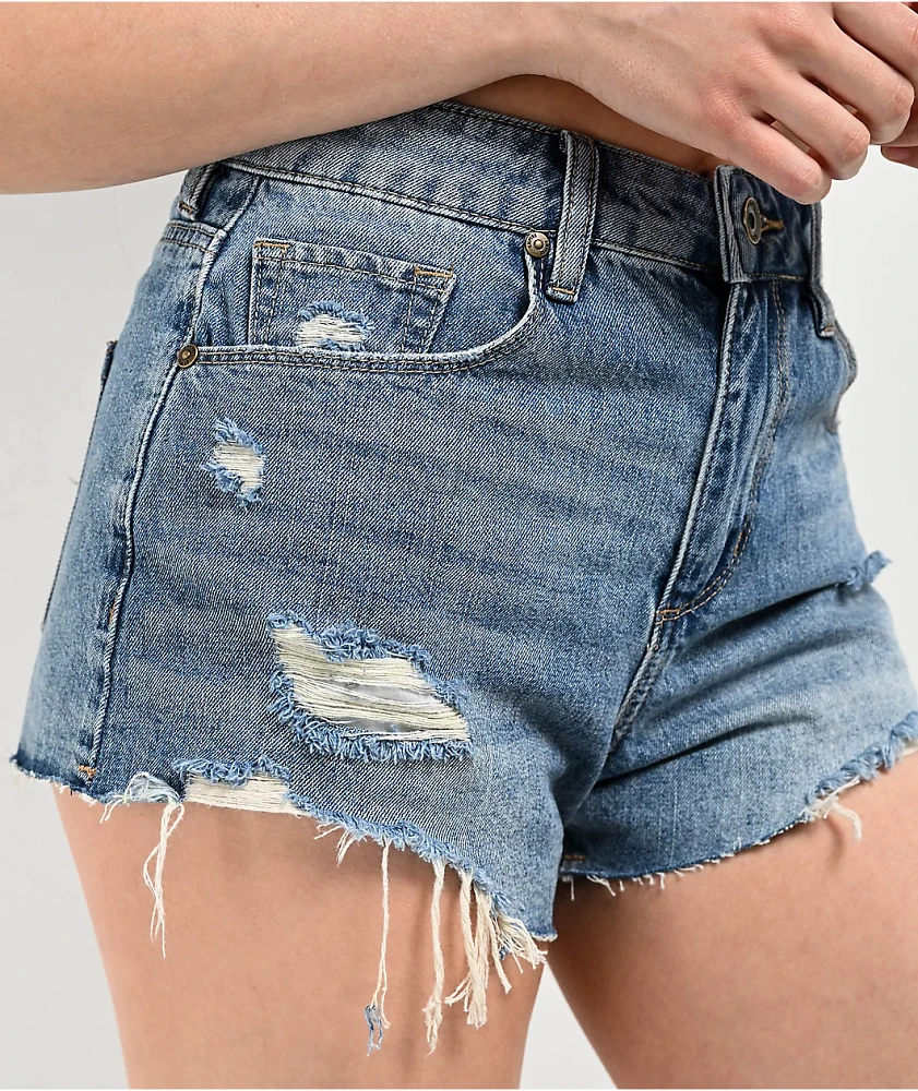 Empyre Weekend Festival Light Wash Denim Cutoff Shorts