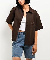 Empyre Wesley Brown Short Sleeve Button Up Shirt