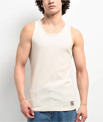 Empyre White Ribbed Tank Top