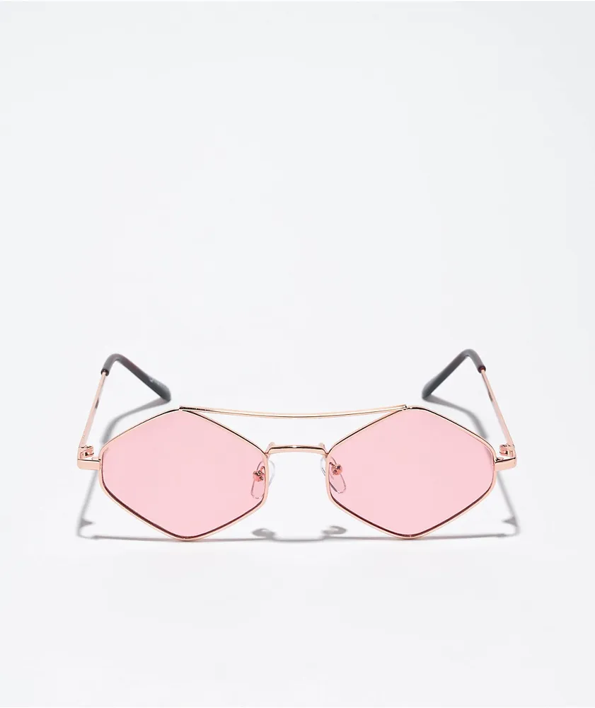 Empyre Wired Gold & Pink Sunglasses