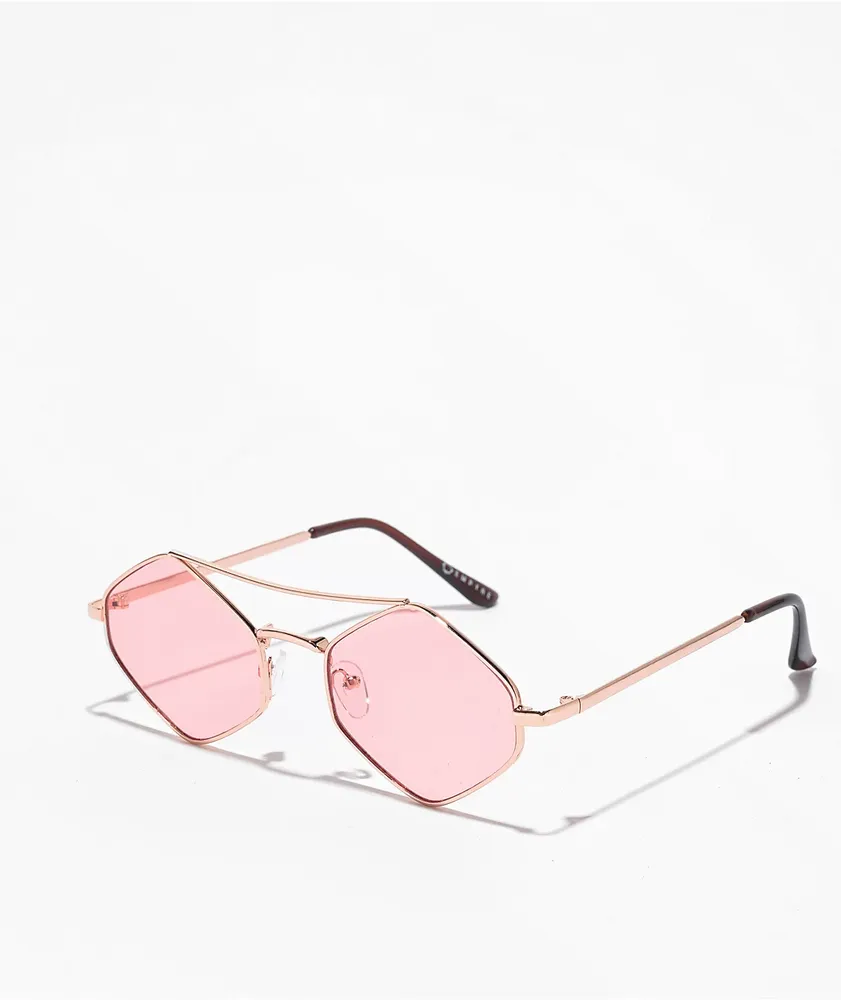 Empyre Wired Gold & Pink Sunglasses