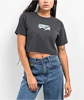 Empyre Y2K Star Grey Crop T-Shirt