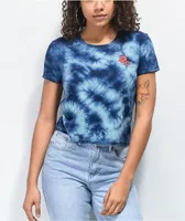 Empyre Yohanna Poppy Blue Tie Dye Crop T-Shirt