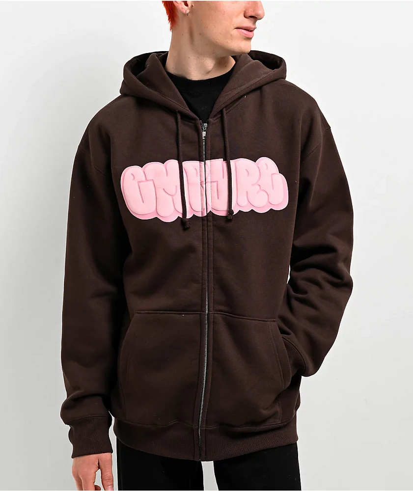 Empyre Yolked Brown Zip Hoodie