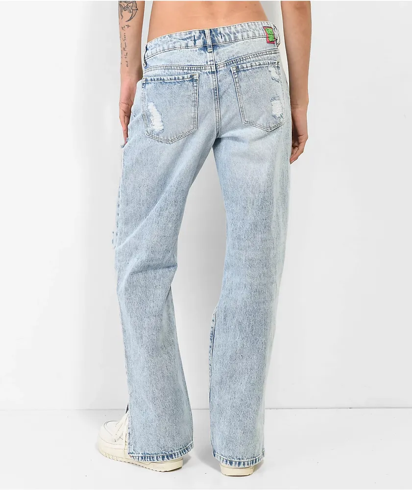 Empyre Zia Low-Rise Split Hem Denim Jeans